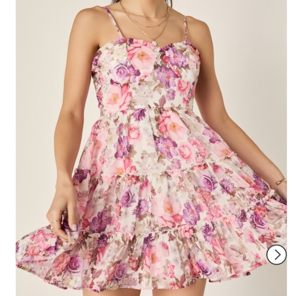 Francesca’s Vicky Floral Tiered Mini Dress